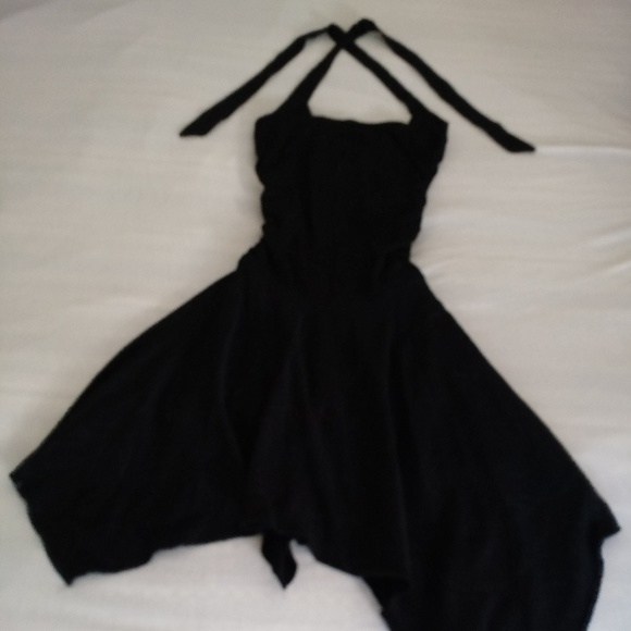 Glittering Sparkling Dance Cocktail Party Prom Black Asymmetrical Dress - Picture 2 of 6